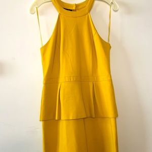 INC international concepts Mustard peplum Dress